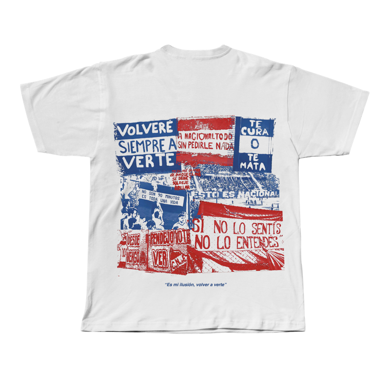 Remeras Volveré, espalda, color Blanco