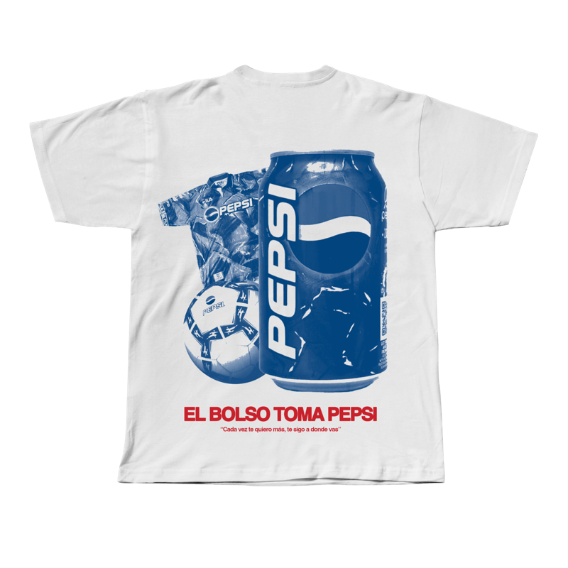 Remeras El bolso toma Pepsi, espalda, color Blanco
