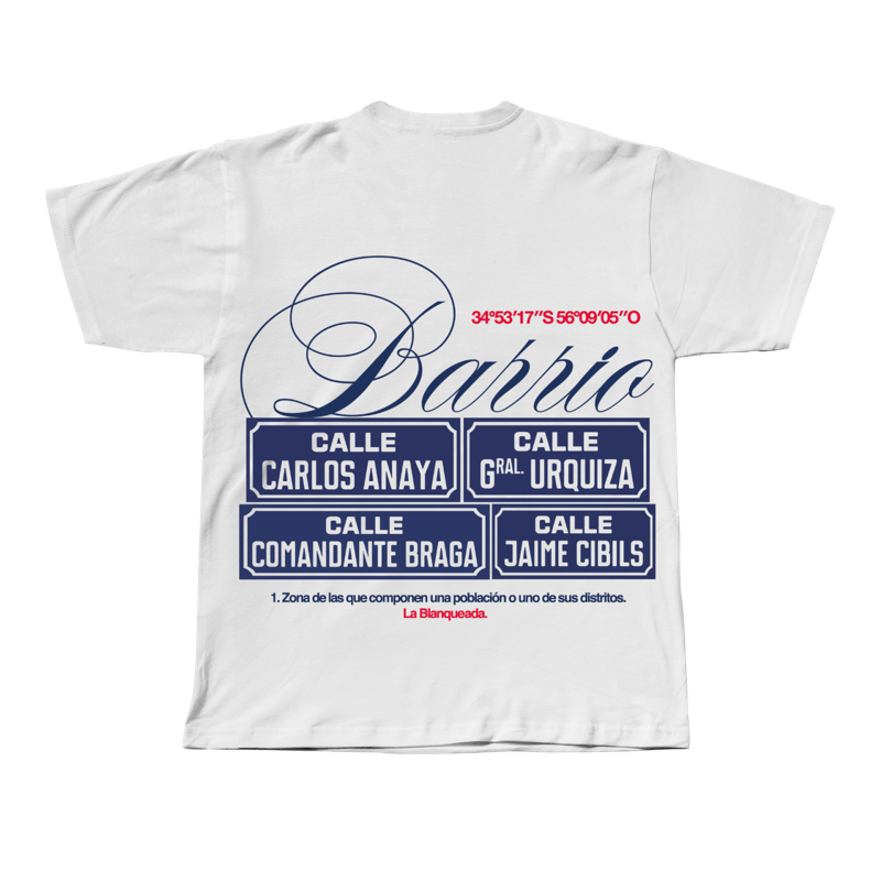 Remeras Barrio, espalda, color Blanco