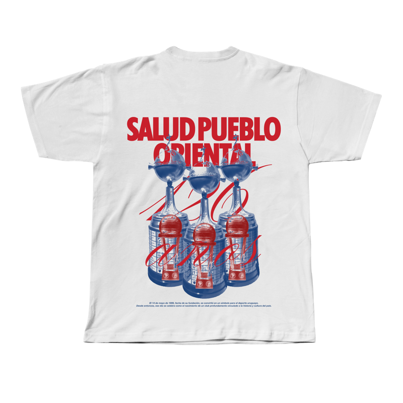 Remeras Salud Pueblo Oriental, espalda, color Blanco